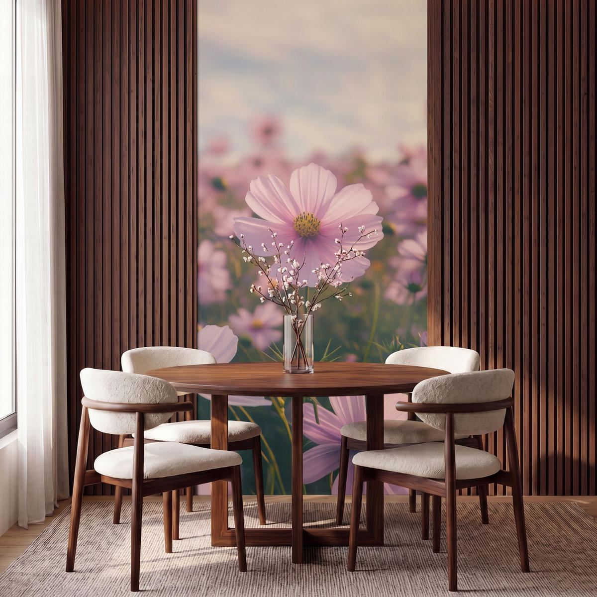 TAPETE - Blumen - Lila - Unscharf - 140x280 cm - Rosa, Papier (140/280cm) - OnlyWow
