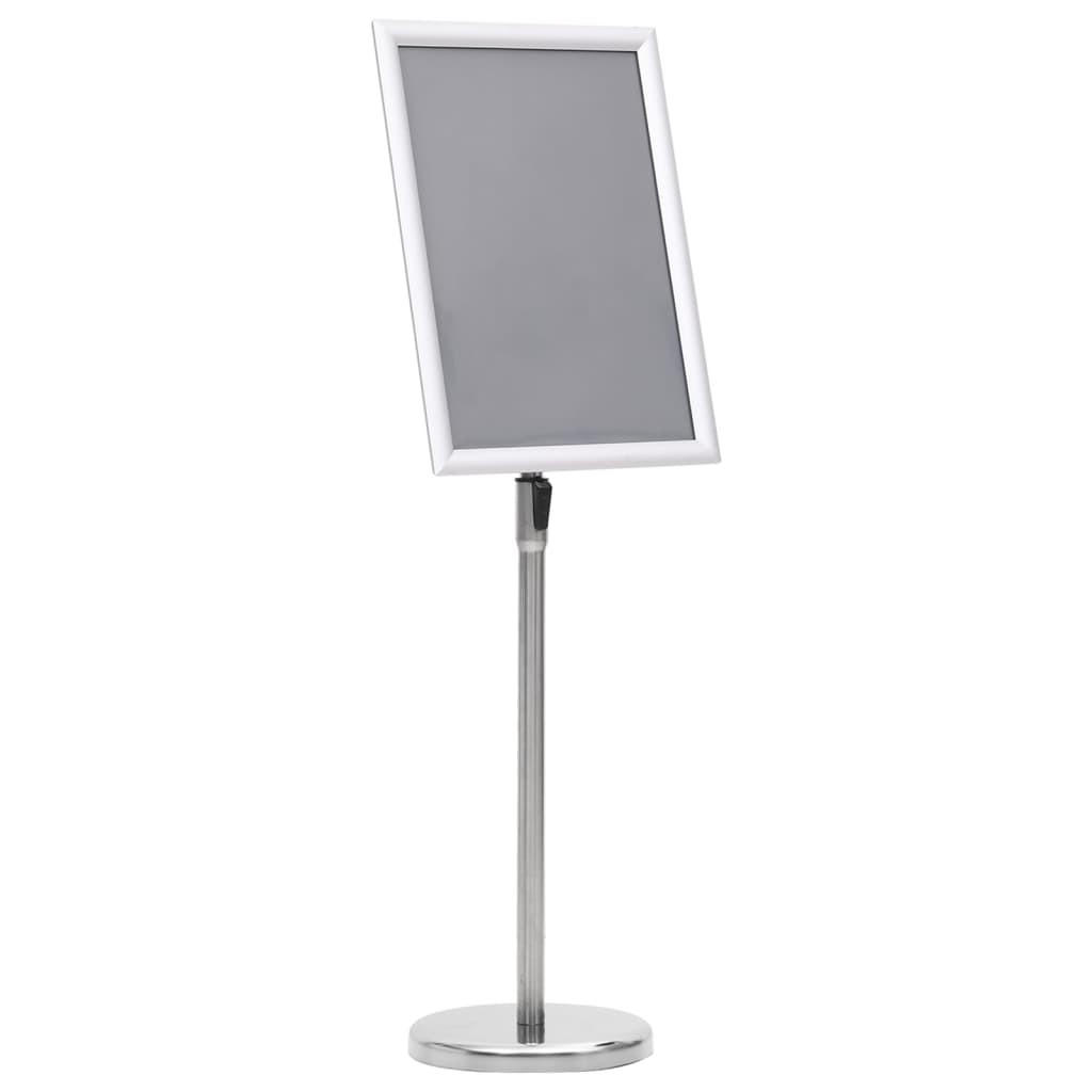 A3-PLAKATSTÄNDER Silbern Aluminiumlegierung - Silberfarben, Metall (25/108/25cm) - vidaXL