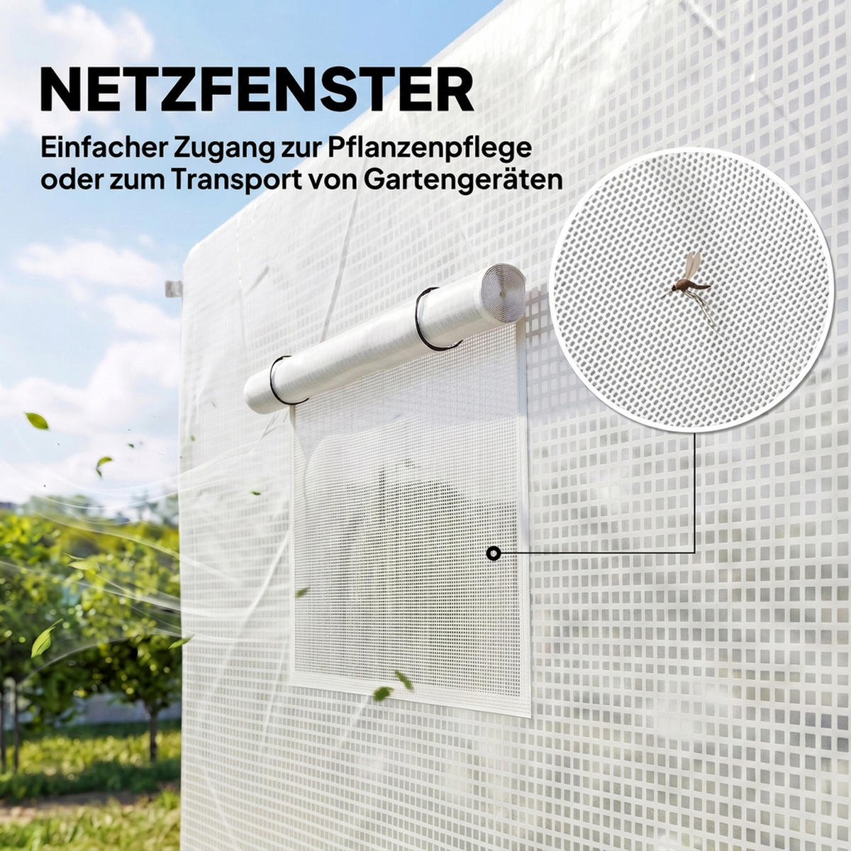 FOLIENTUNNEL Stahl PE Weiß - Weiß, Metall (200/200/300cm) - Outsunny