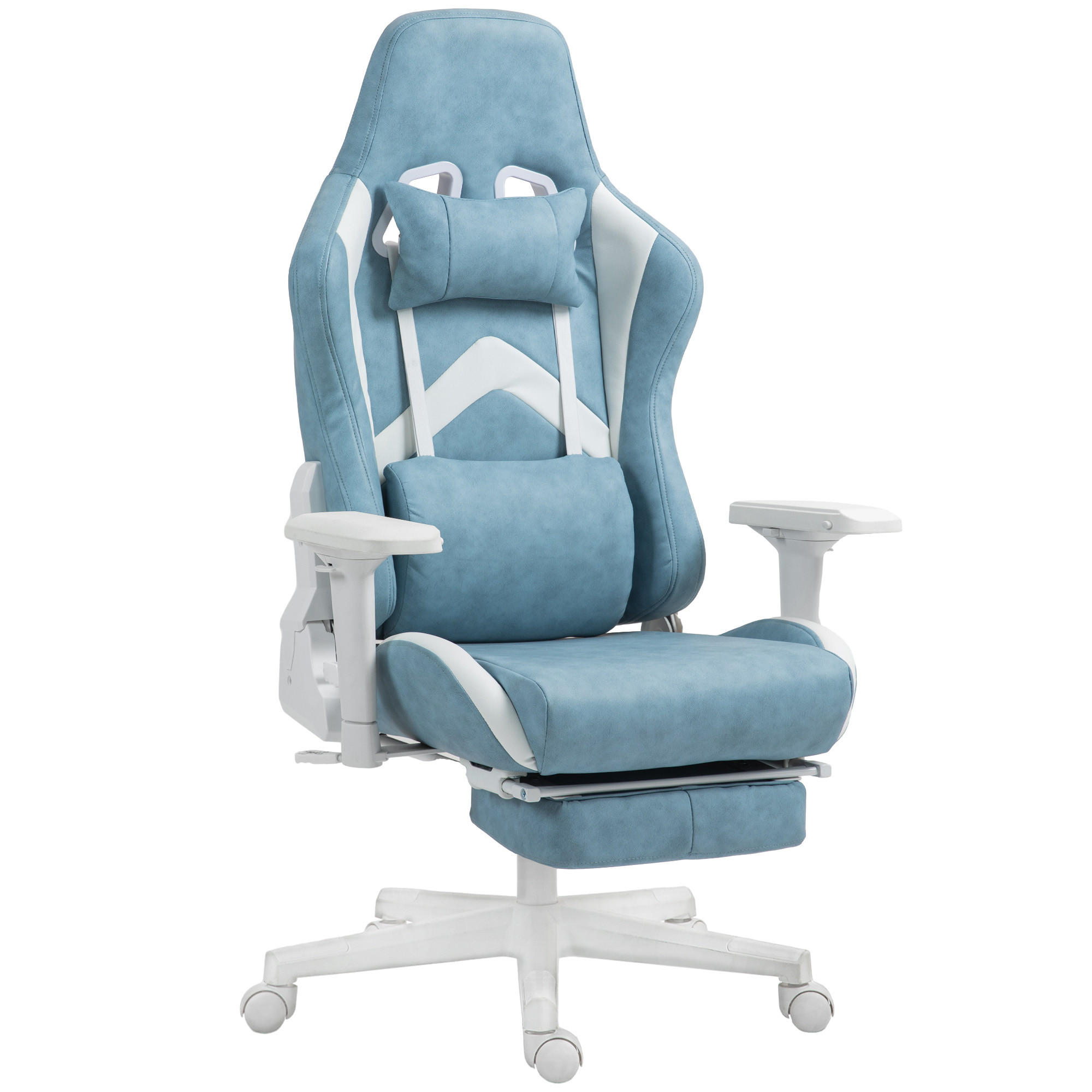 GAMINGSTUHL mit Liegefunktion, bis 120 kg, Blau - Blau, Kunststoff (74/129/73cm) - HOMCOM