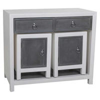 KONSOLE und HOCKER aus Holz, 3er-Set, grau - Multicolor, Holz (40/90/76cm) - Wanderlust