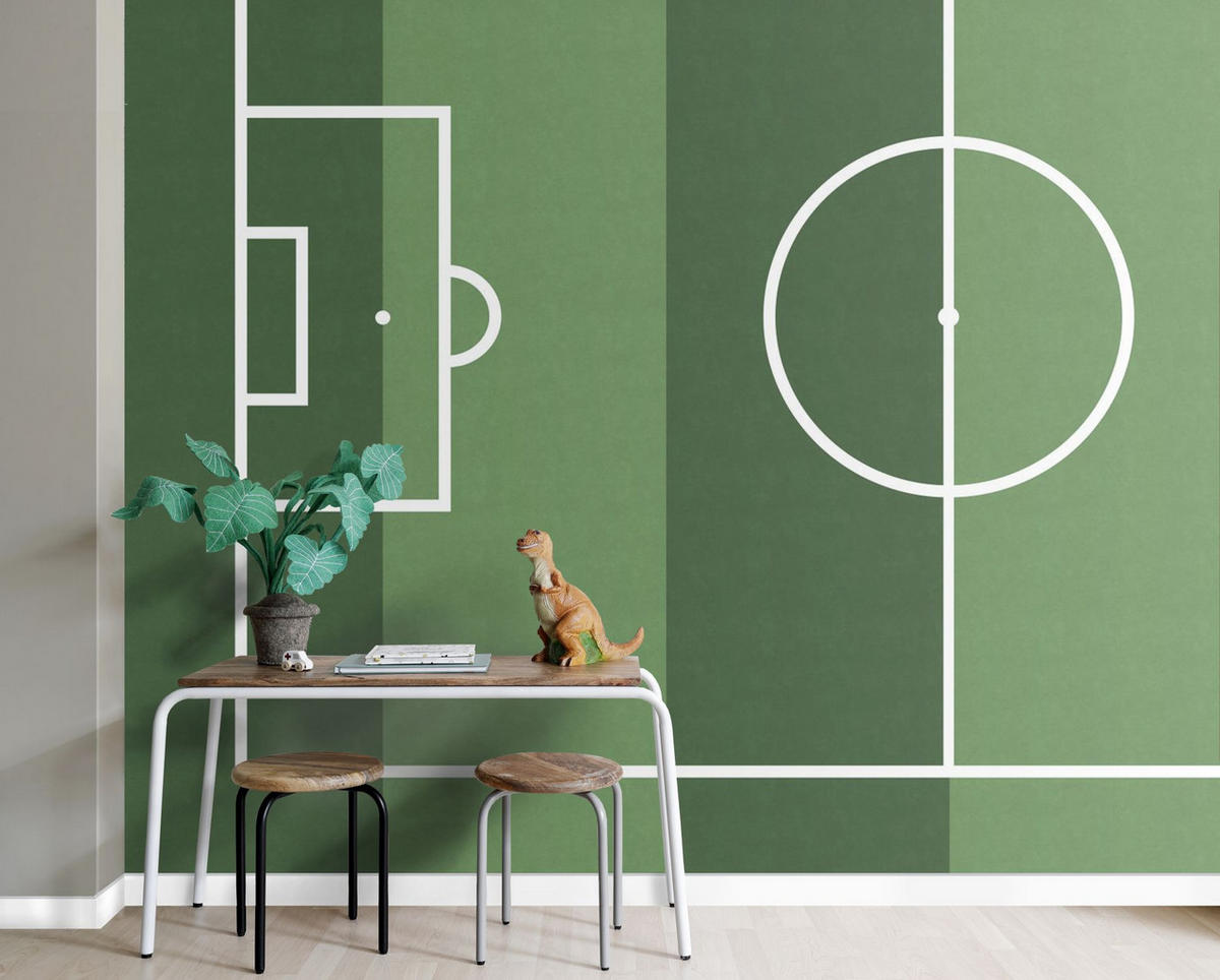 FOTOTAPETE Fußballfeld 400 x 279 cm - Grün, Papier (400/279cm) - ESTAhome