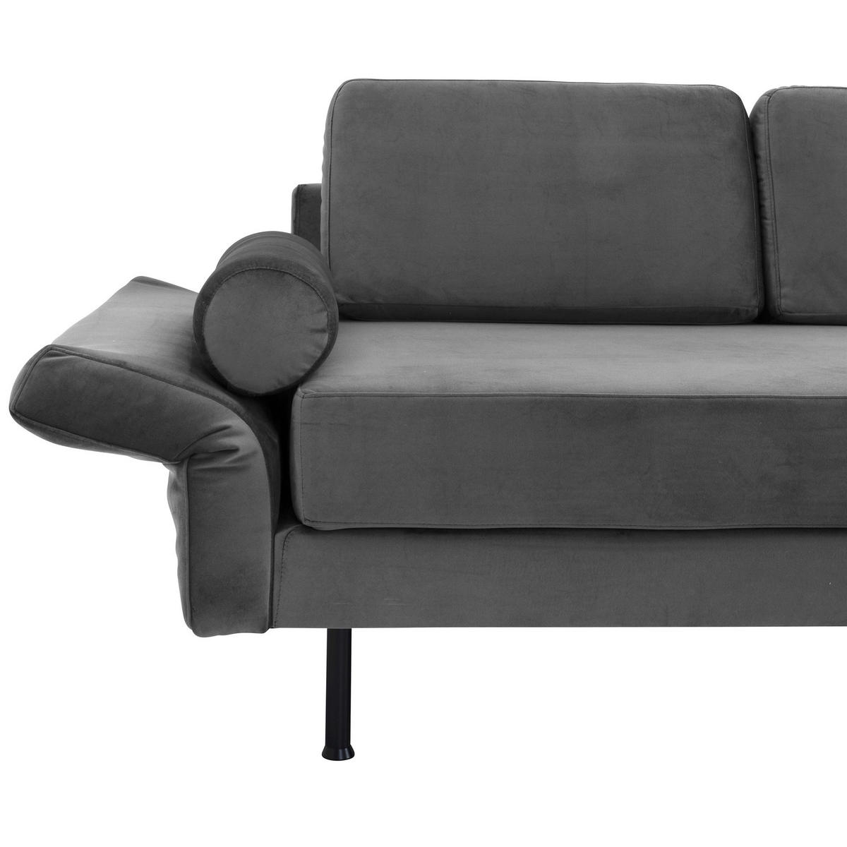 RECAMIERE Armlehne links Keara Samtvelours anthrazit - Anthrazit, Kunststoff (190/87/81cm) - 58aufmkessel