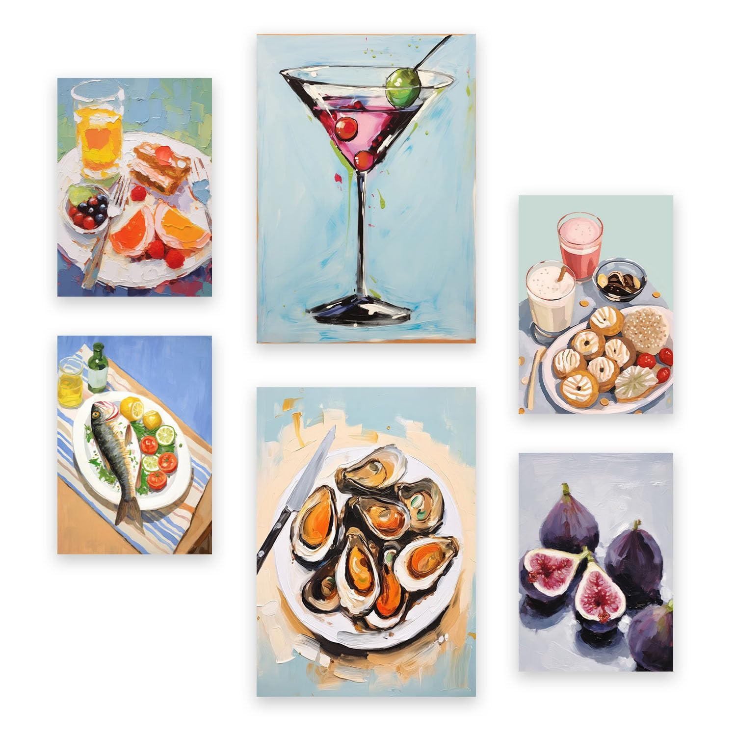 POSTER Set Mit 6 Essen A3 & A4 Rahmenlos - Klar, Papier (29/3cm) - Nacnic