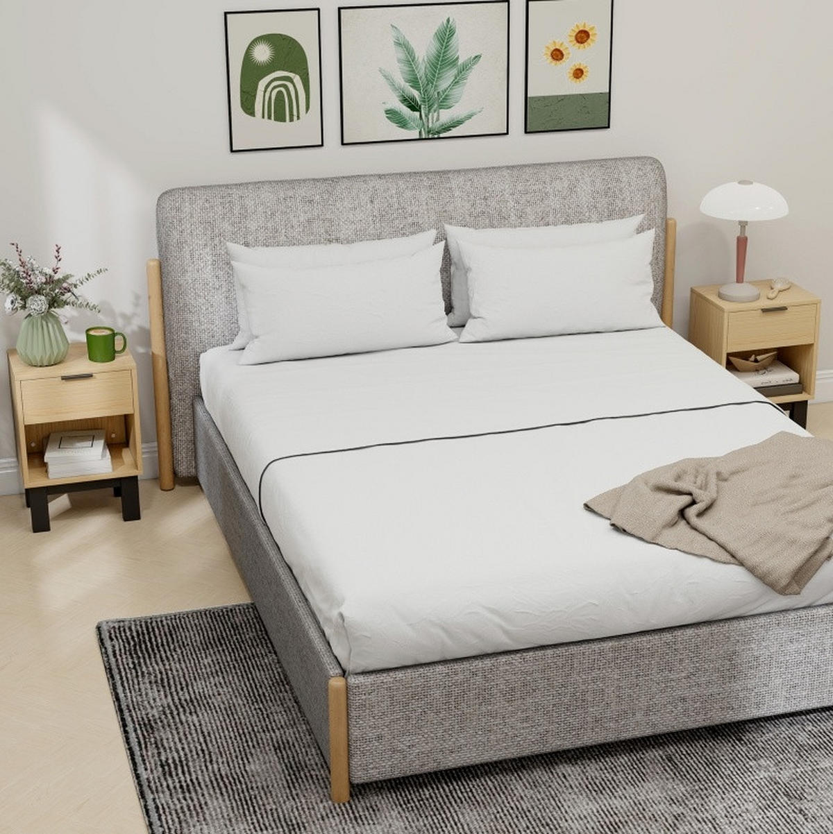 NACHTTISCH aus Holzwerkstoff 26x35x50 cm Eichefarben mit Schublade und offenem Fach, platzsparendes Design - Nussbaumfarben, Holzwerkstoff (35/50/26cm) - Modfu