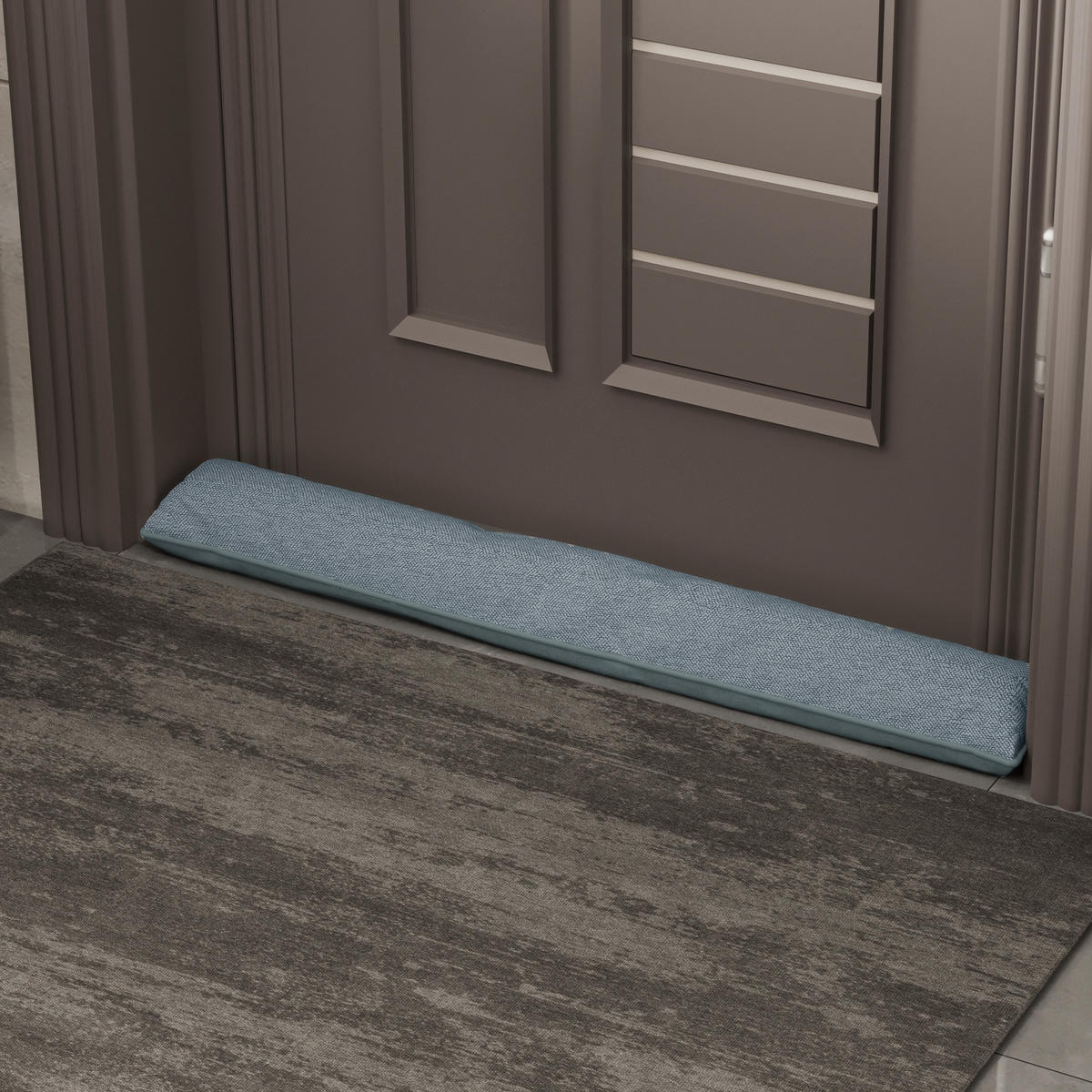 ZUGLUFTSTOPPER 90 cm winddicht - Grau, Textil (12/90cm) - Vercart