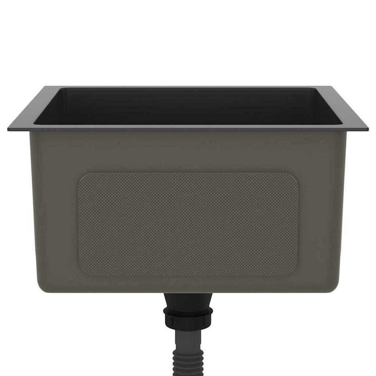 EINBAUSPÜLE Handgemachte Schwarz Edelstahl - Schwarz, Metall (40/20/40cm) - vidaXL