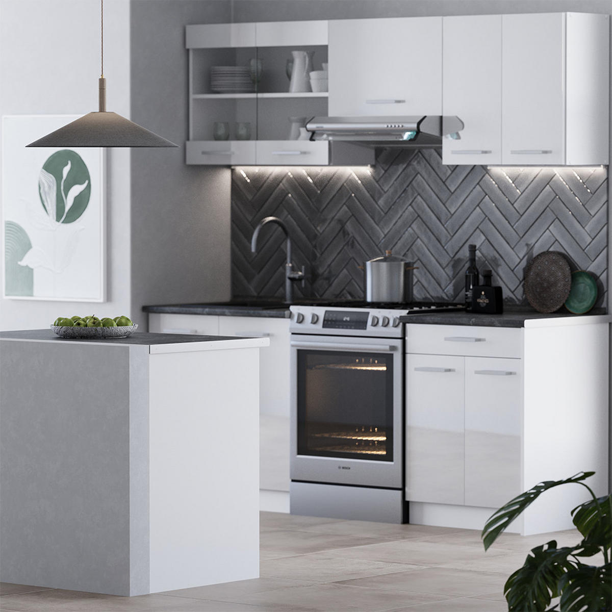 SEITENBLENDEN FÜR DEN UNTERSCHRANK R-Line Weiß 2er Set - Weiß, Holzwerkstoff (57/81.2/1.6cm) - Vicco