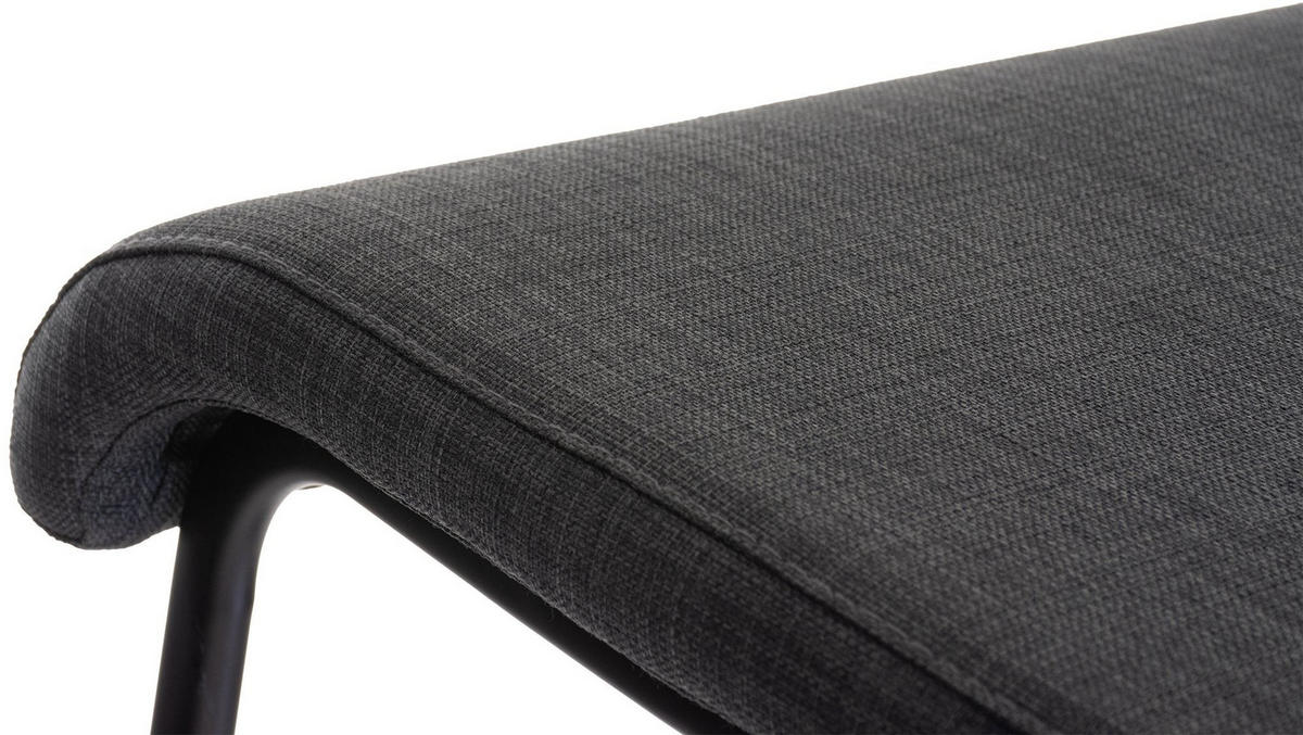 BARHOCKER Stoff Dunkelgrau - Dunkelgrau/Schwarz, Textil/Metall (41/80/46cm) - CLP