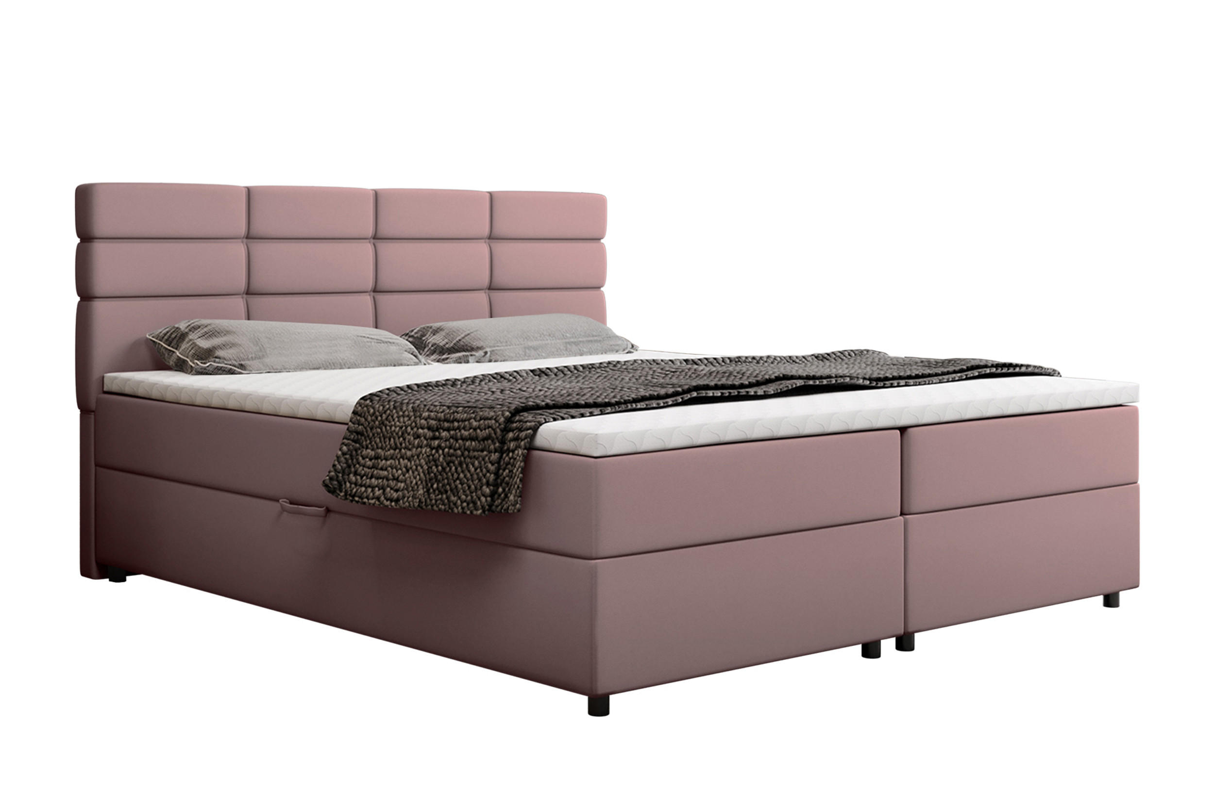 BOXBETT Reve 180 x 200 cm mit Bettkasten und Lattenrost ohne matratze - rosa - Beige, Holz (180/200cm) - Homesy