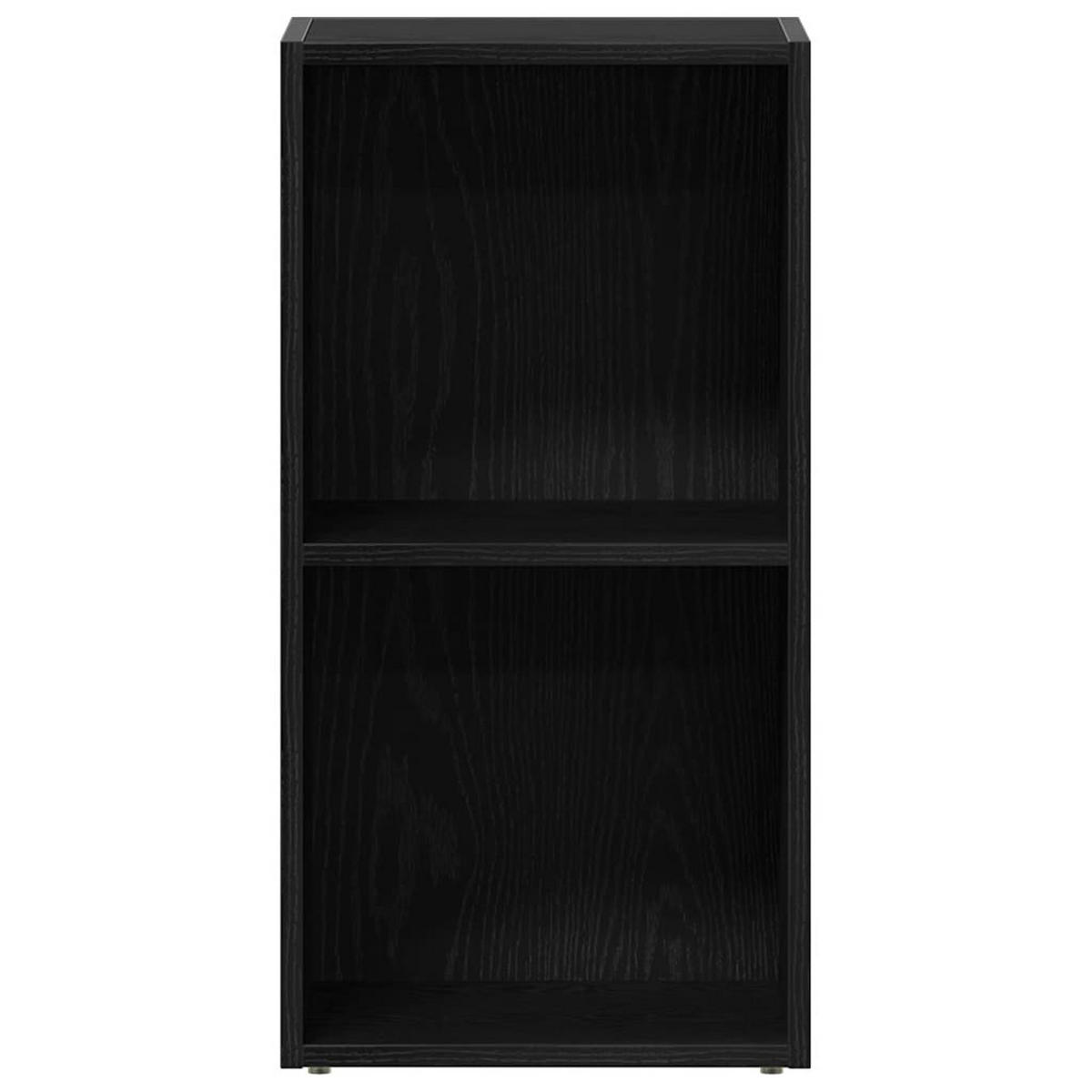 LP-AUFBEWAHRUNGSBOX Schwarz Eichen-Optik 71/34/36Cm - Schwarz, Holzwerkstoff (34/36/71cm) - vidaXL