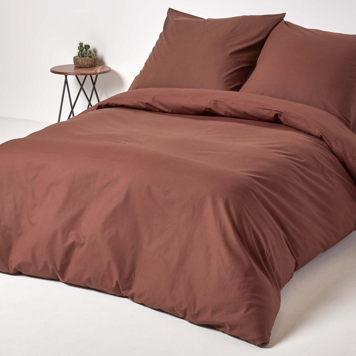 BETTWÄSCHE Perkal Fadendichte 200 - Braun, Textil (240/220cm) - Homescapes