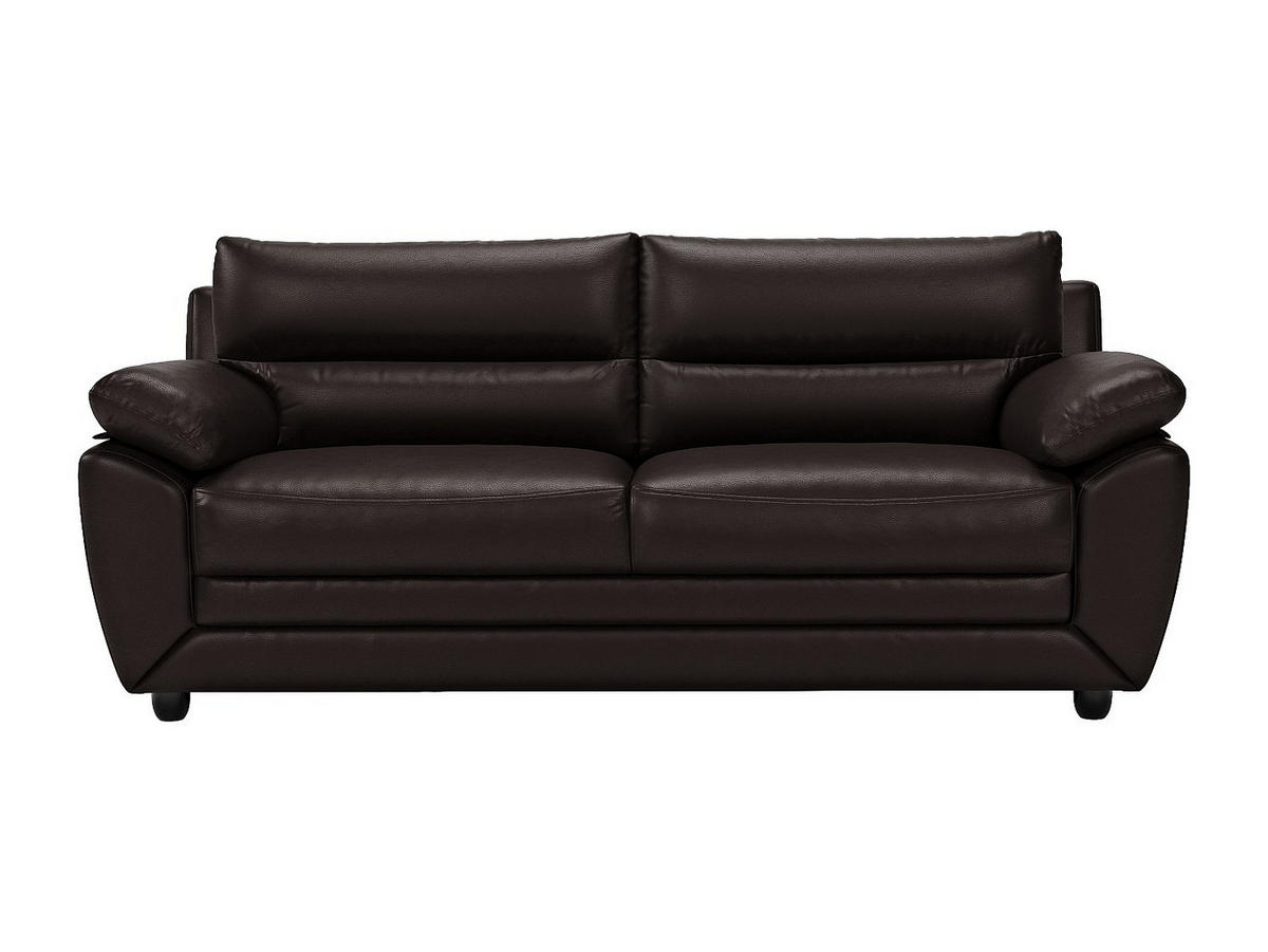 SOFA 3-Sitzer - Kunstleder - Braun - MANOA - Braun, Leder (201/88/82cm) - Vente-Unique
