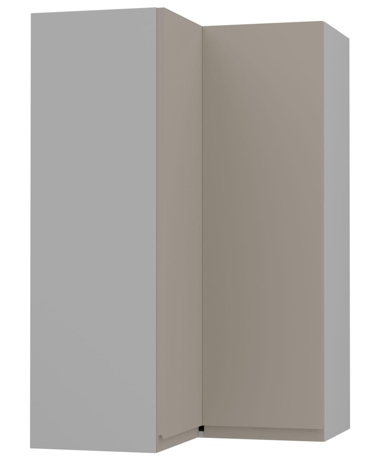 ECKHÄNGESCHRANK Avellino W14/60 Grau / Cashmere Acryl Matt 60 / 60 / 96cm - Beige/Grau, Holz/Holzwerkstoff (60/96/60cm) - Feldmann-Wohnen