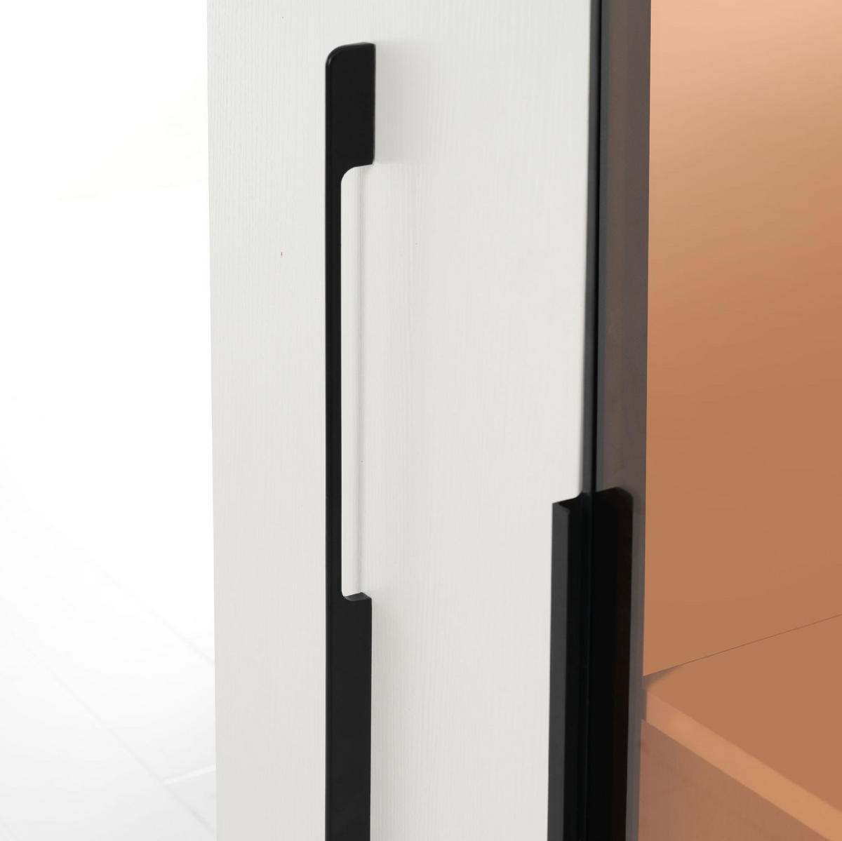 HIGHBOARD mit LED-Beleuchtung 110,5/35/160 cm in Weiß mit Glaseinsatz - Weiß, Holzwerkstoff (110.5/160/35cm) - BEAOK
