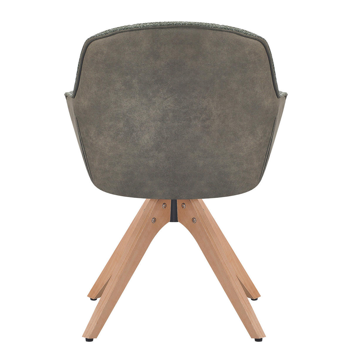 DREHBARER ARMLEHNENSTUHL - 2er-Set - Braun/Grün, Textil/Metall (63/86/62cm) - home24