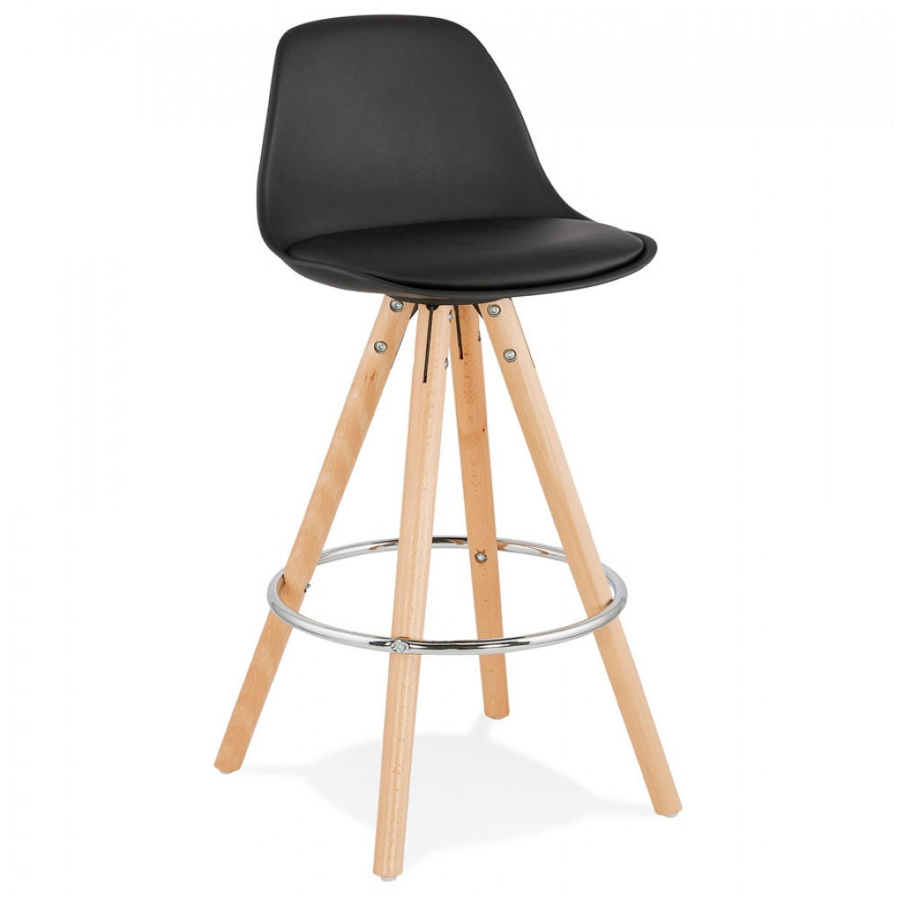 BARHOCKER Schwarz 42x85x42cm - Buchefarben/Schwarz, Holz/Kunststoff (42/85/42cm) - AlterEgo