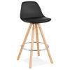 BARHOCKER Schwarz 42x85x42cm - Buchefarben/Schwarz, Holz/Kunststoff (42/85/42cm) - AlterEgo