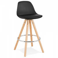 BARHOCKER Schwarz 42x85x42cm - Buchefarben/Schwarz, Holz/Kunststoff (42/85/42cm) - AlterEgo