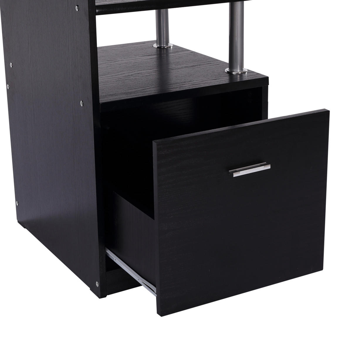 BÜROTISCH Schwarz 1 Stück - Schwarz, Holzwerkstoff (60/152/88cm) - GiPP