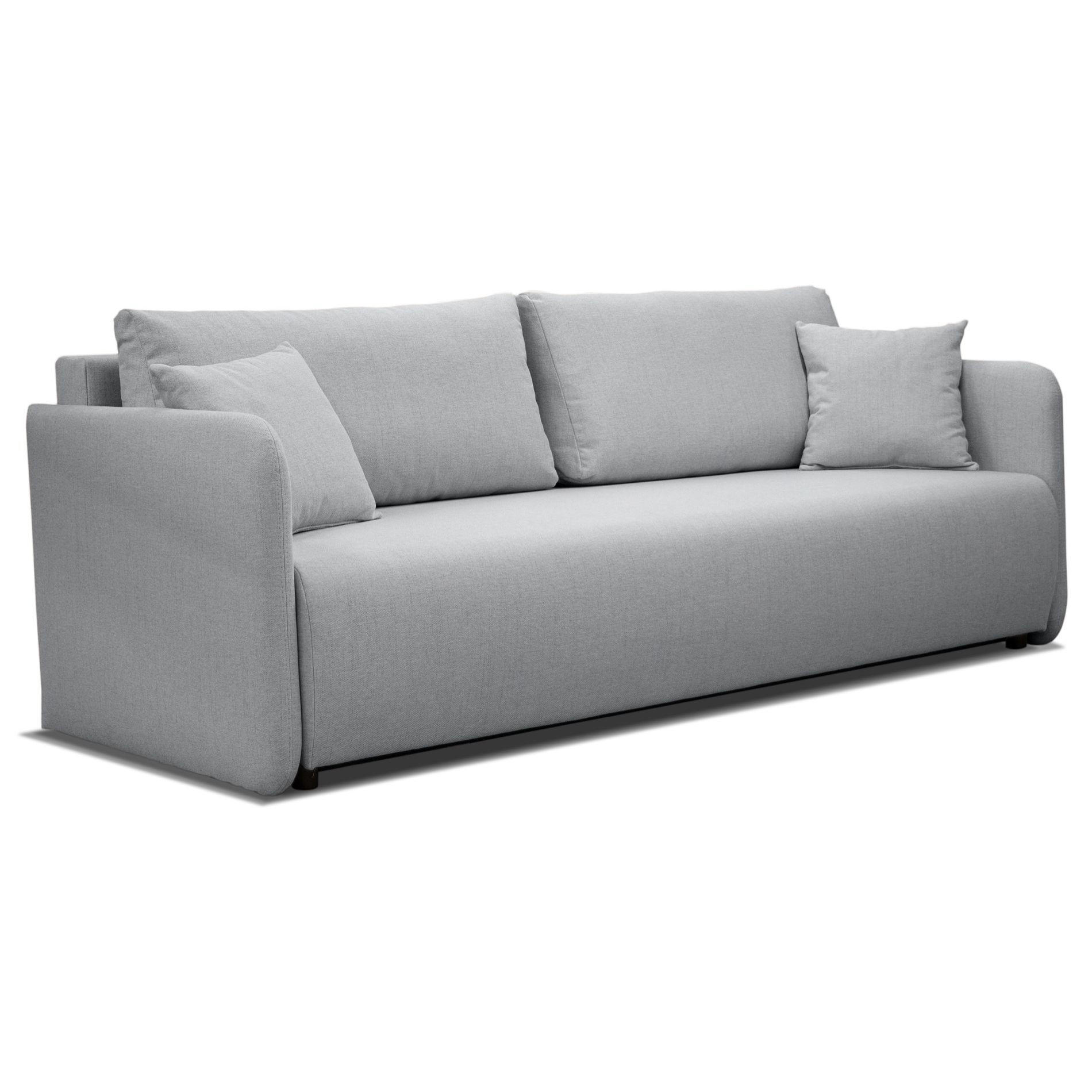SOFA Anvio Hellgrau mit Schlaffunktion - Hellgrau/Schwarz, Kunststoff/Textil (220/88/100cm) - Selsey