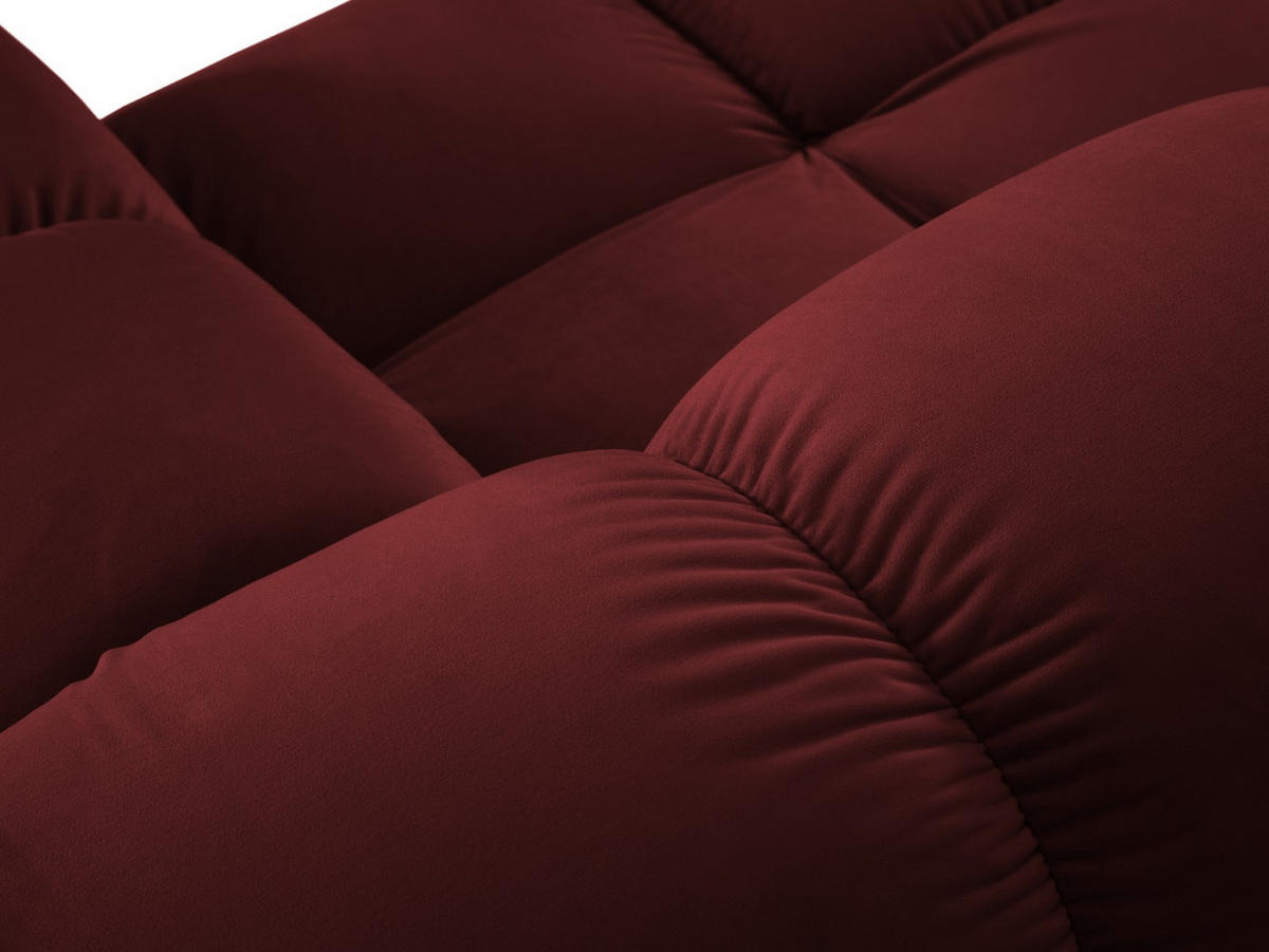 MODULARES-SOFA Bellis aus Samt dunkelrot 3 Sitzplätze - Dunkelrot, Textil (188/63/188cm) - Micadoni