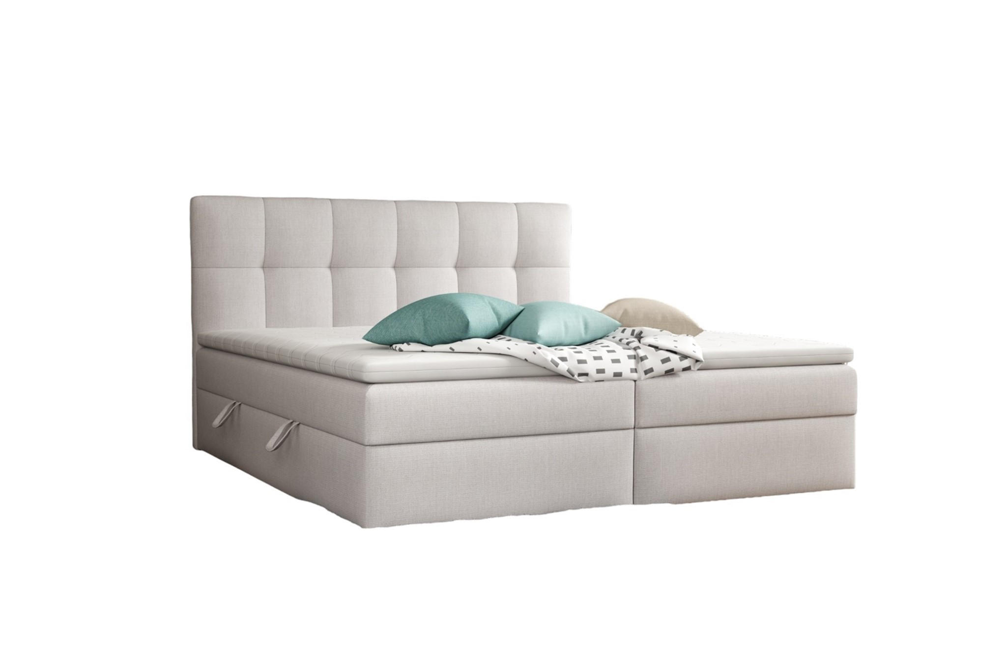BOXBETT Arturo In Soro - Hellgrau, Holzwerkstoff/Textil (140/200cm) - Fun Möbel