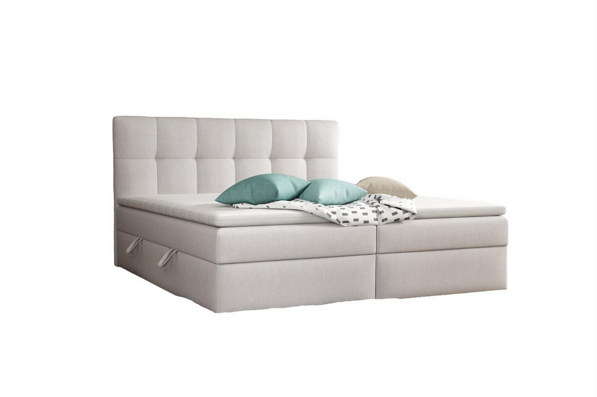 BOXBETT Arturo In Soro - Hellgrau, Holzwerkstoff/Textil (140/200cm) - Fun Möbel
