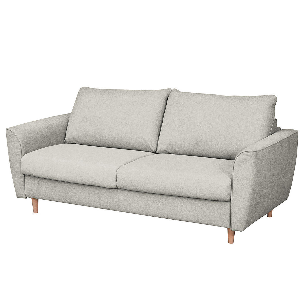 SCHLAFSOFA mit Matratze - Webstoff - Buchefarben/Hellgrau, Buchenholz/Textil (195/90/102cm) - home24