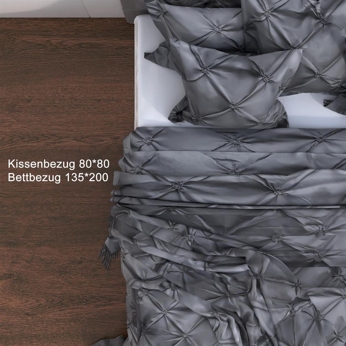 BETTWÄSCHE (Grau) - Grau, Kunststoff (135/200cm) - Intirilife