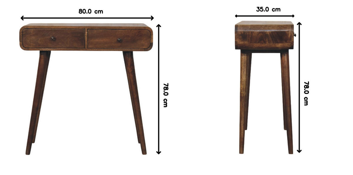 KONSOLENTISCH Klassisches Grau-Finish, 2 Schubladen, Braun - Braun, Holz (80/35/78cm) - Artisan Furniture