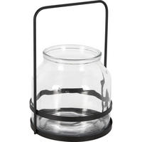 TEELICHTHALTER Metall - Transparent, Glas (25cm) - Home Styling Collection