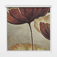 VNÚTORNÁ roleta - okenná roleta - roleta - 60x140 cm - Kvety - červená, plast (60/140/0.5cm) - TULUP