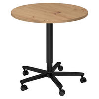 SÄULENHUBTISCH rund ST 80/80/74 cm in Wildeiche/schwarz - Wildeiche/Schwarz, Holzwerkstoff (80/80/74cm) - bümö