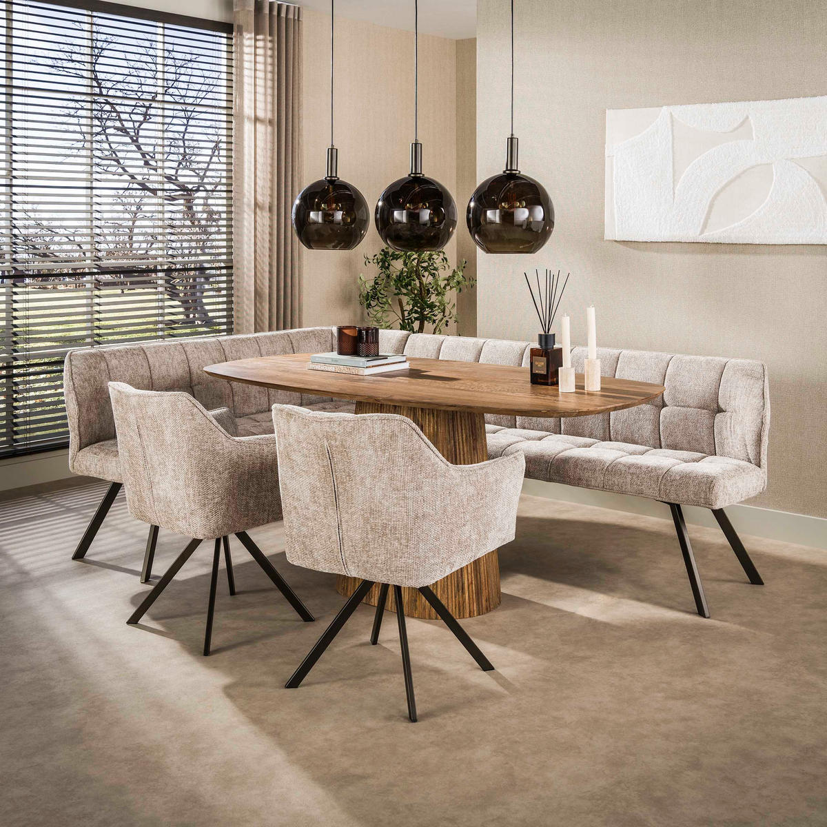 ESSZIMMERTISCH Wave Beige 90/180/77 cm - Braun, Holz (90/180/77cm) - Hoyz Collection