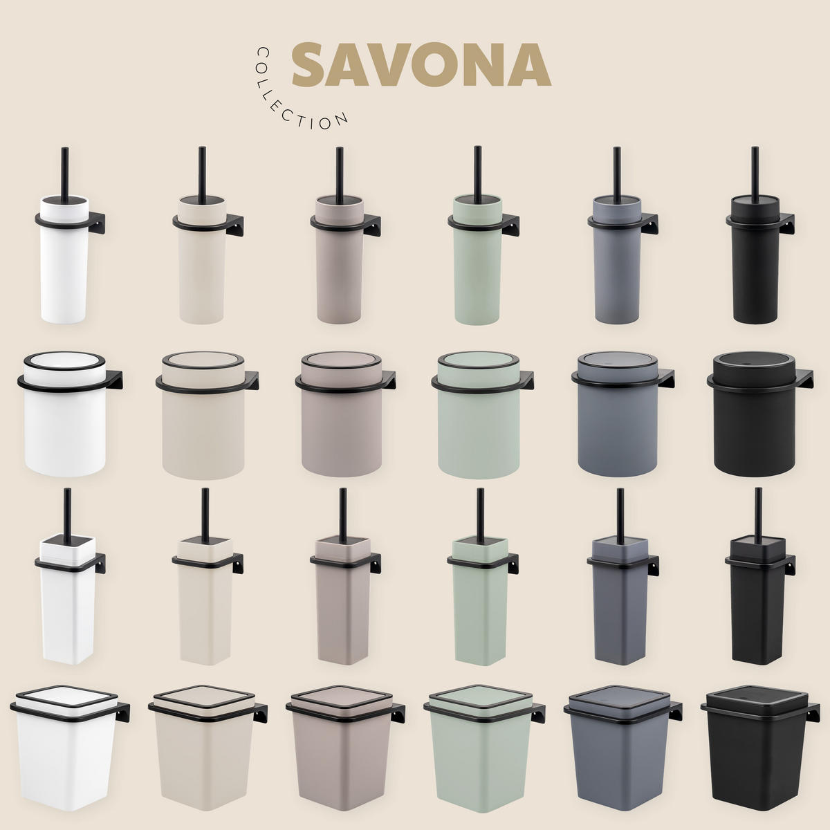 WC-GARNITUR SAVONA, beige, Kunststoff - Beige, Kunststoff (12/36.5/13cm) - bremermann