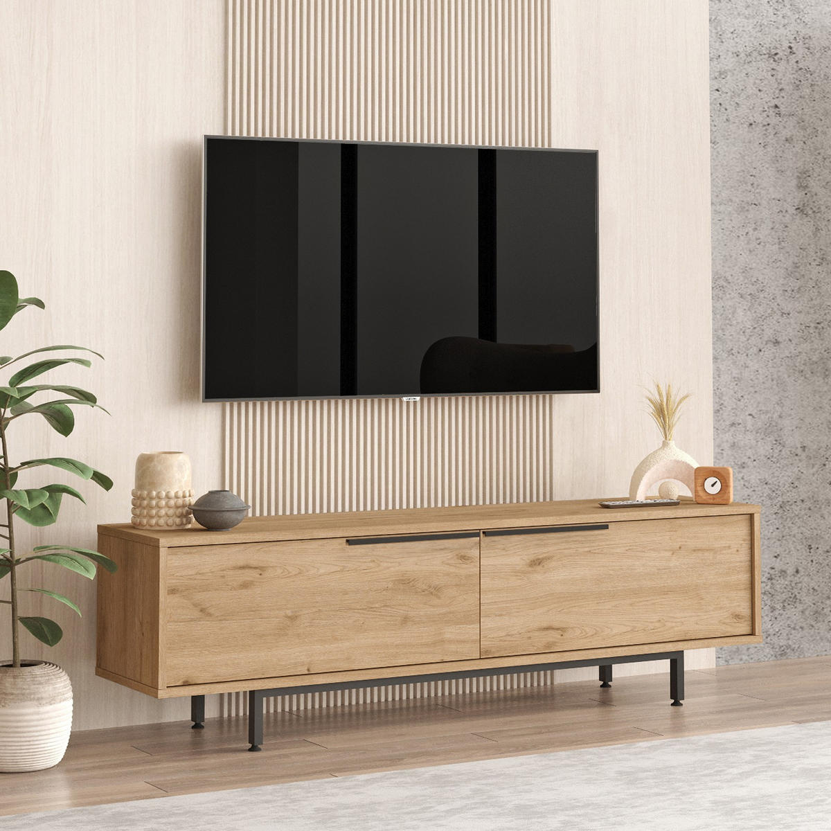 TV-MÖBEL calvin Braun - Braun, Holz (35/45/160cm) - Habitat Garten