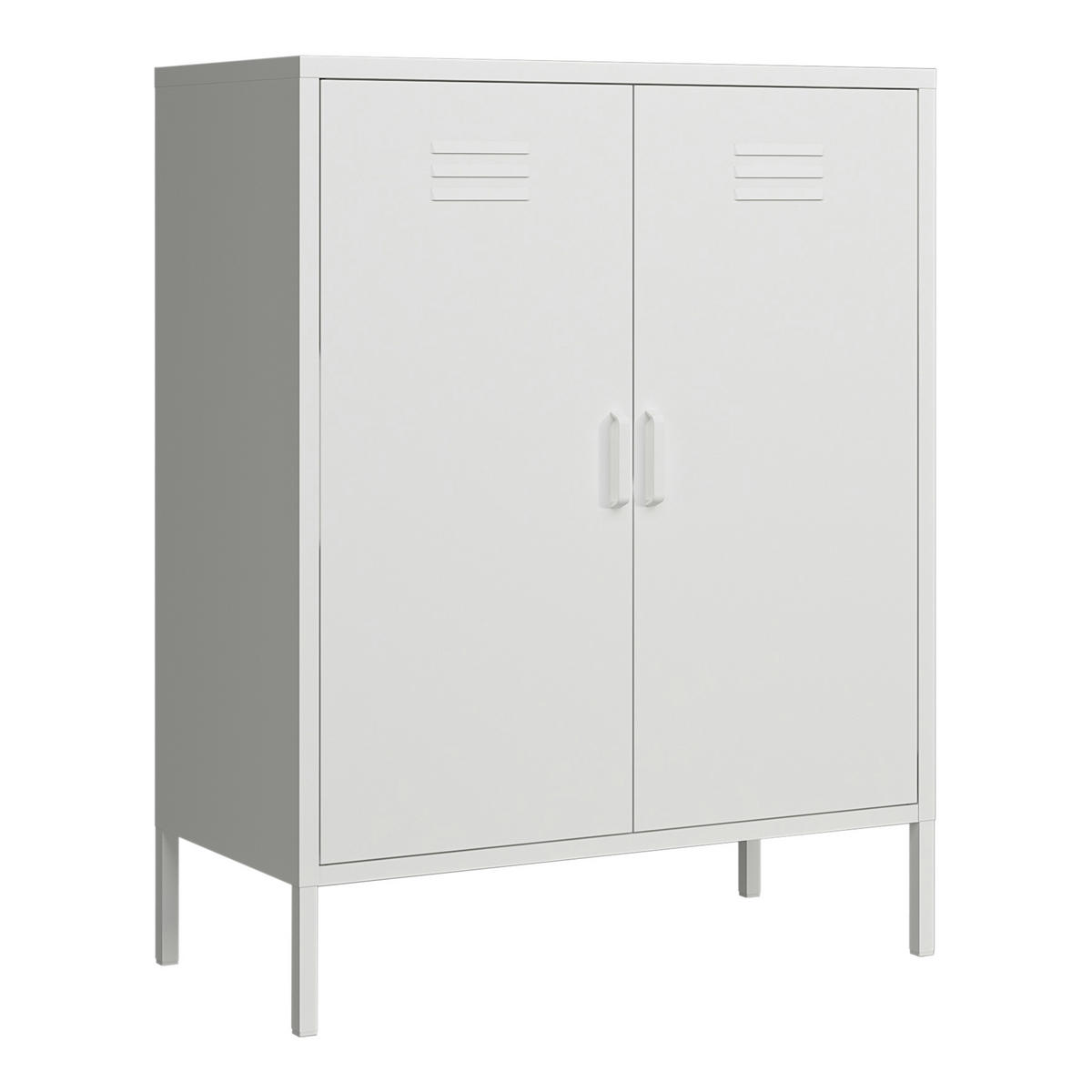 AKTENSCHRANK Pyhäranta - Weiß, Metall (80/101.5/40cm) - [en.casa]