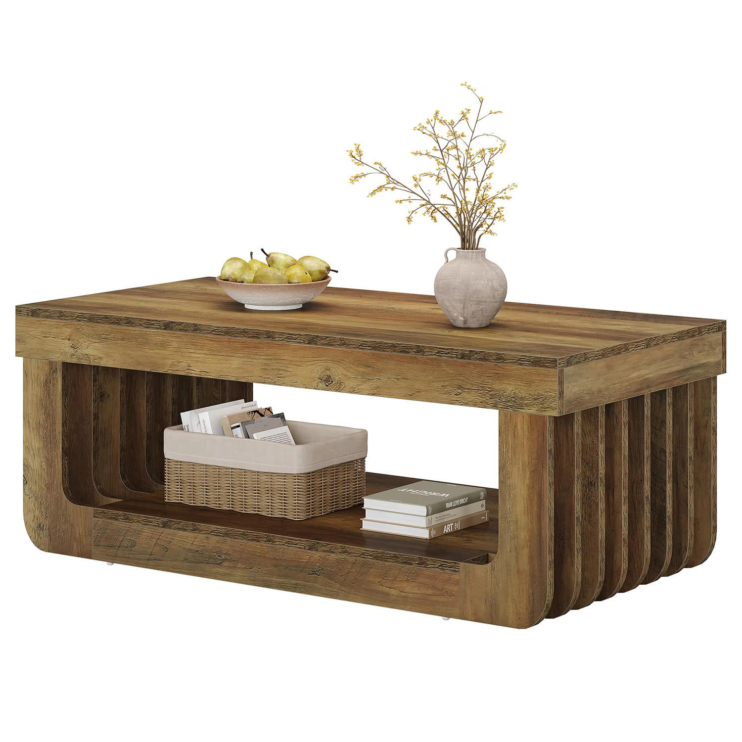 COUCHTISCH 120 cm mit Ablagefach Wohnzimmertisch - Braun, Holz (60/120/45cm) - Kaket
