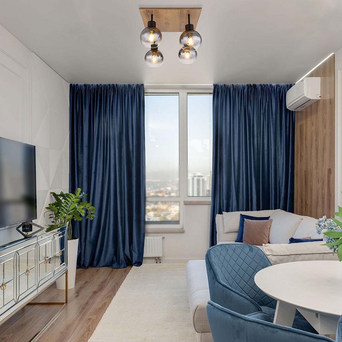 DECKENLEUCHTE MOITAS Holzoptik Braun - Braun, Glas (40/40/33.5cm) - Globo Lighting