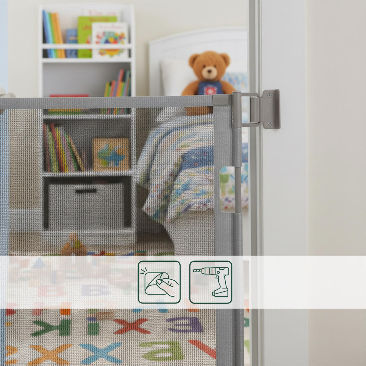 TÜRSCHUTZGITTER - Grau, Kunststoff/Metall (150/1cm) - Relaxdays