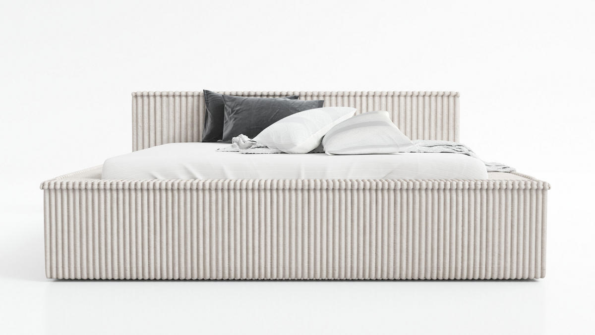 POLSTERBETT RIO 180x200 Hellbraun - Hellbraun, Textil (180/200cm) - A&J MöbelLand