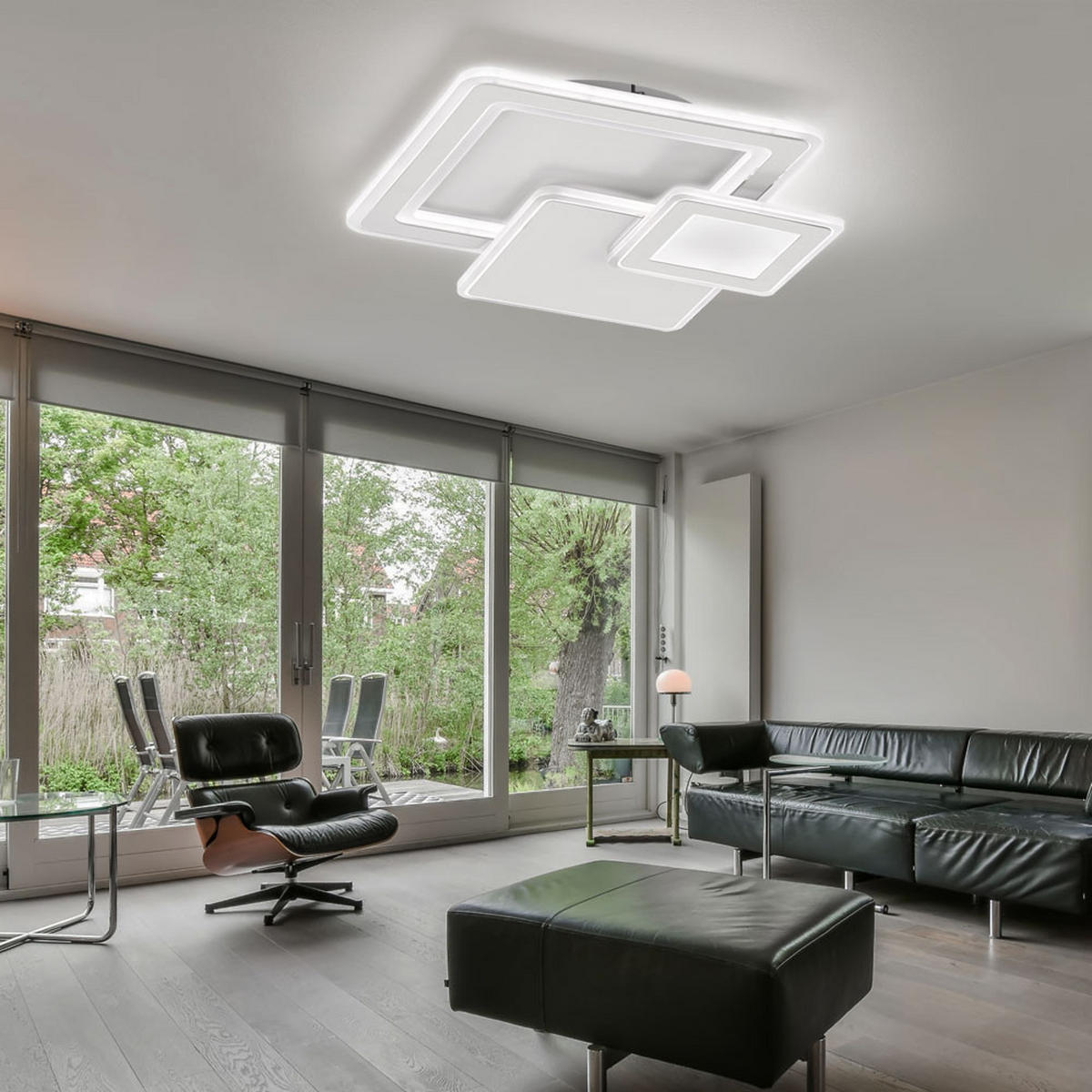 LED DECKENLEUCHTE MOLA Weiß Metall - Weiß, Metall (48/48/7.5cm) - Wofi