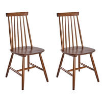 ESSZIMMERSTUHL 2er-Set Holz Braun Burbank - Braun, Holz (45/92/55cm) - Beliani