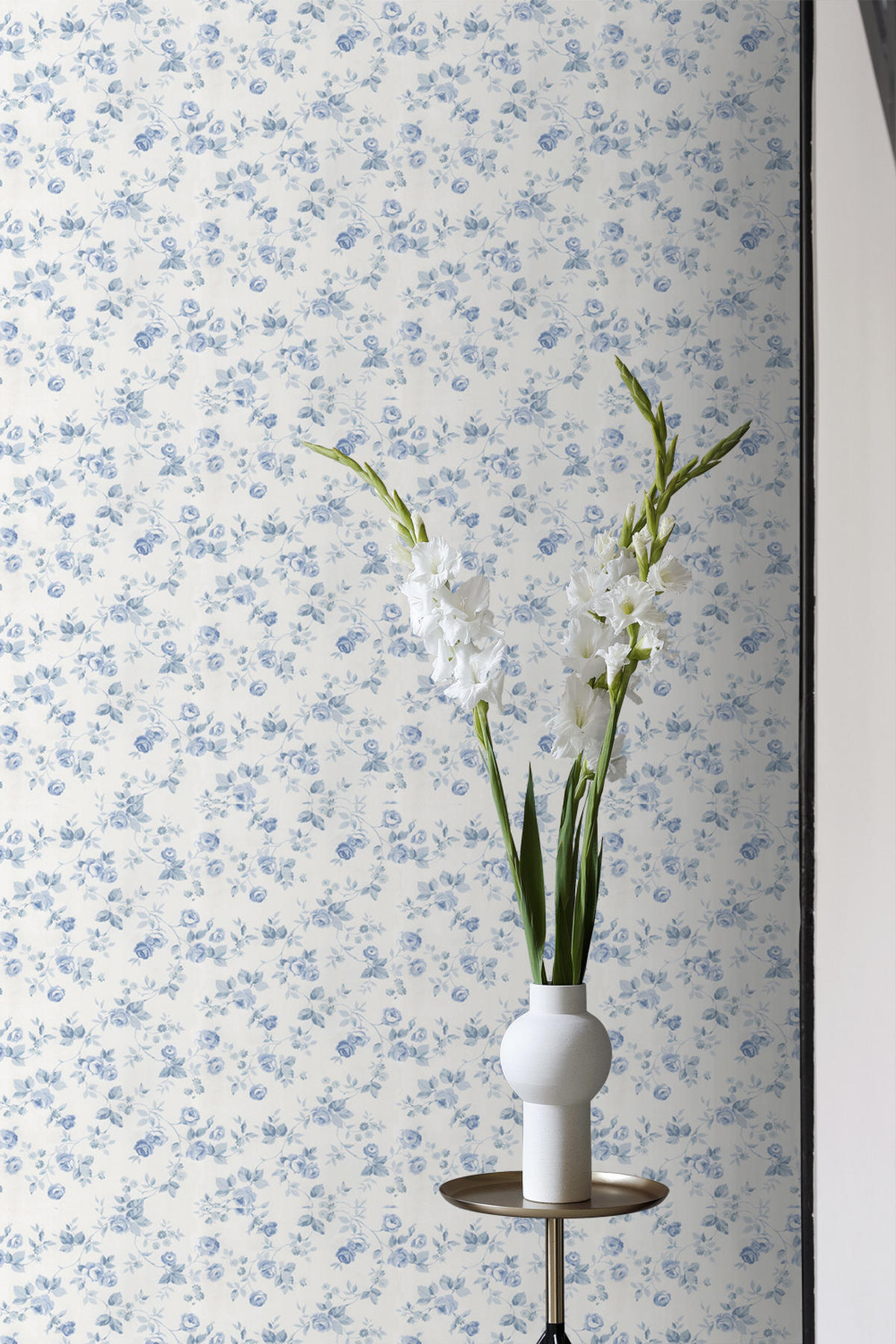 TAPETE Blumen 53 cm x 10 m - Blau, Papier (53/1000cm) - Sanders & Sanders
