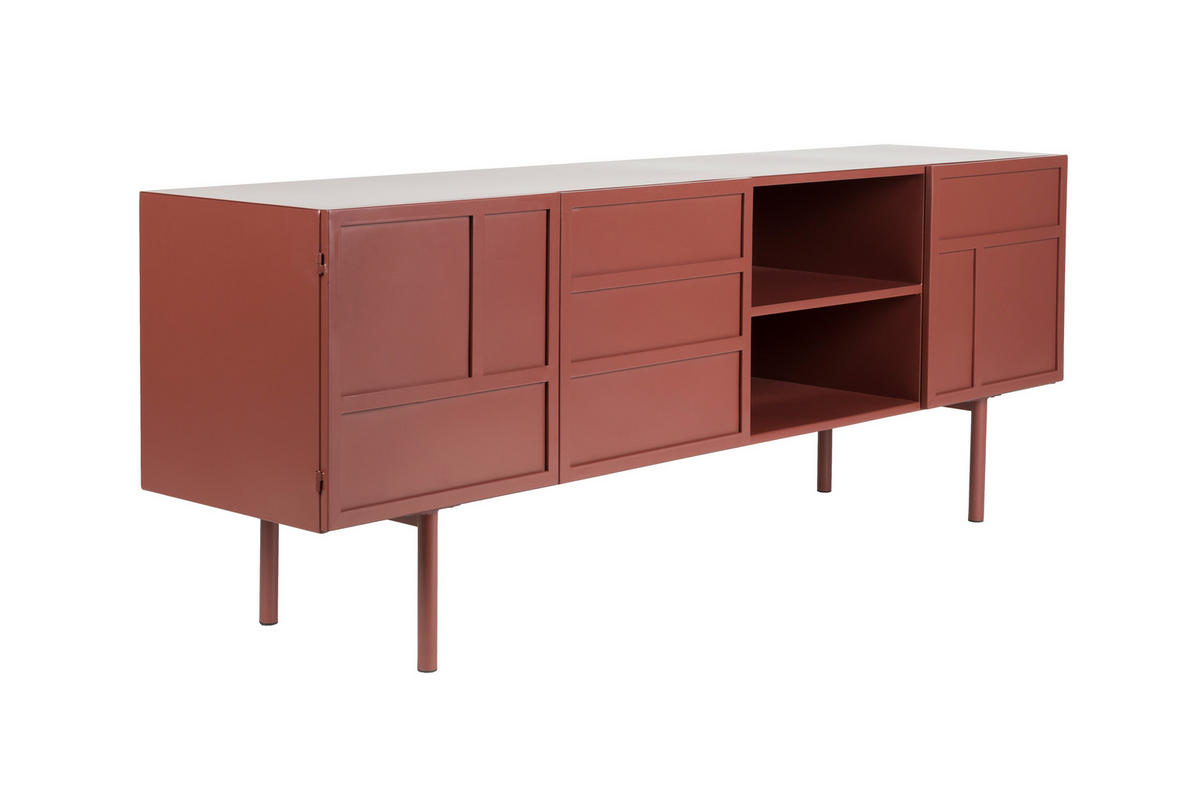BEISTELLTISCH Davis - Rot - 36/160/58 cm - Rot, Metall (36/160/58cm)