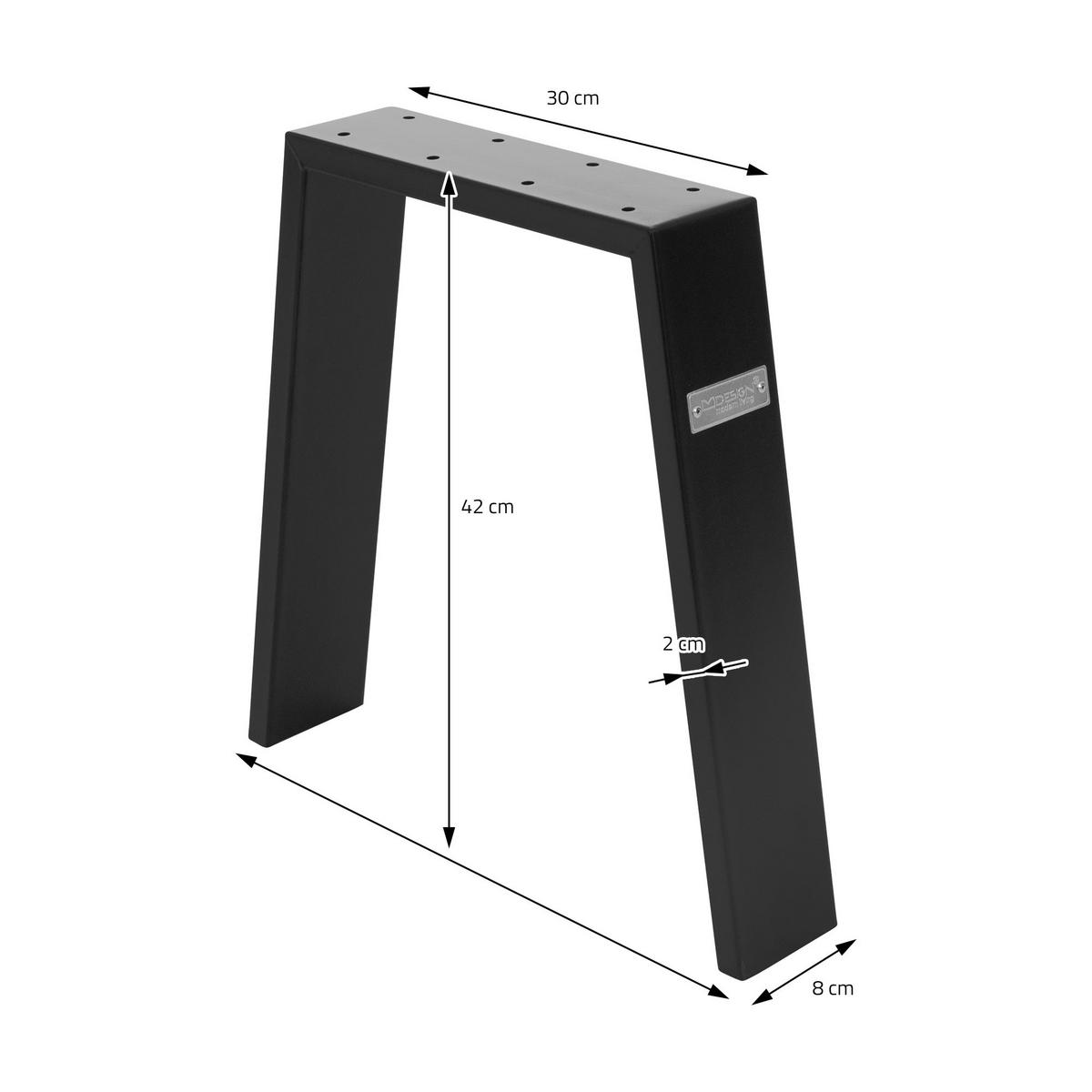 TISCHBEINE 2er Set Loft 44 x 42 cm Schwarz matt - Schwarz, Metall (8/42/44cm) - ML-DESIGN