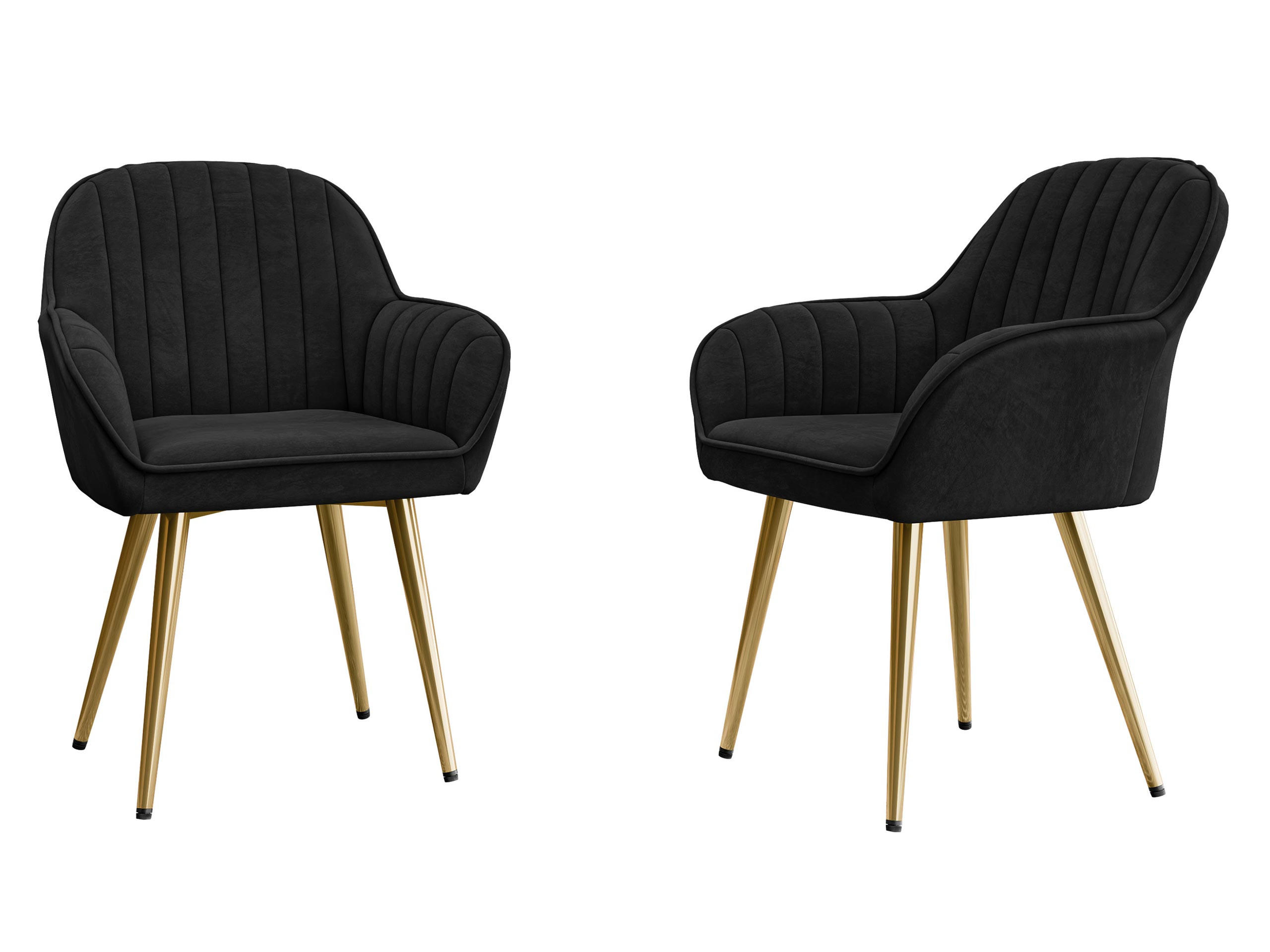 STUHL-SET Muz DC-1107/GL - Goldfarben/Schwarz, Textil/Metall (58/86/59cm) - MIRJAN24