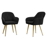 STUHL-SET Muz DC-1107/GL - Goldfarben/Schwarz, Textil/Metall (58/86/59cm) - MIRJAN24