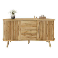 SIDEBOARD Skandi Holzoptik Schiebetüren Schubladen MDF - Honigeiche, Holzwerkstoff (36.5/75/150cm) - FLIEKS